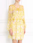 Шелковое платье-мини с цветочным узором Tara Jarmon  –  Модель Верх-Низ