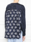 Блуза из шелка на пуговицах с цветочным принтом Sportmax  –  МодельВерхНиз1