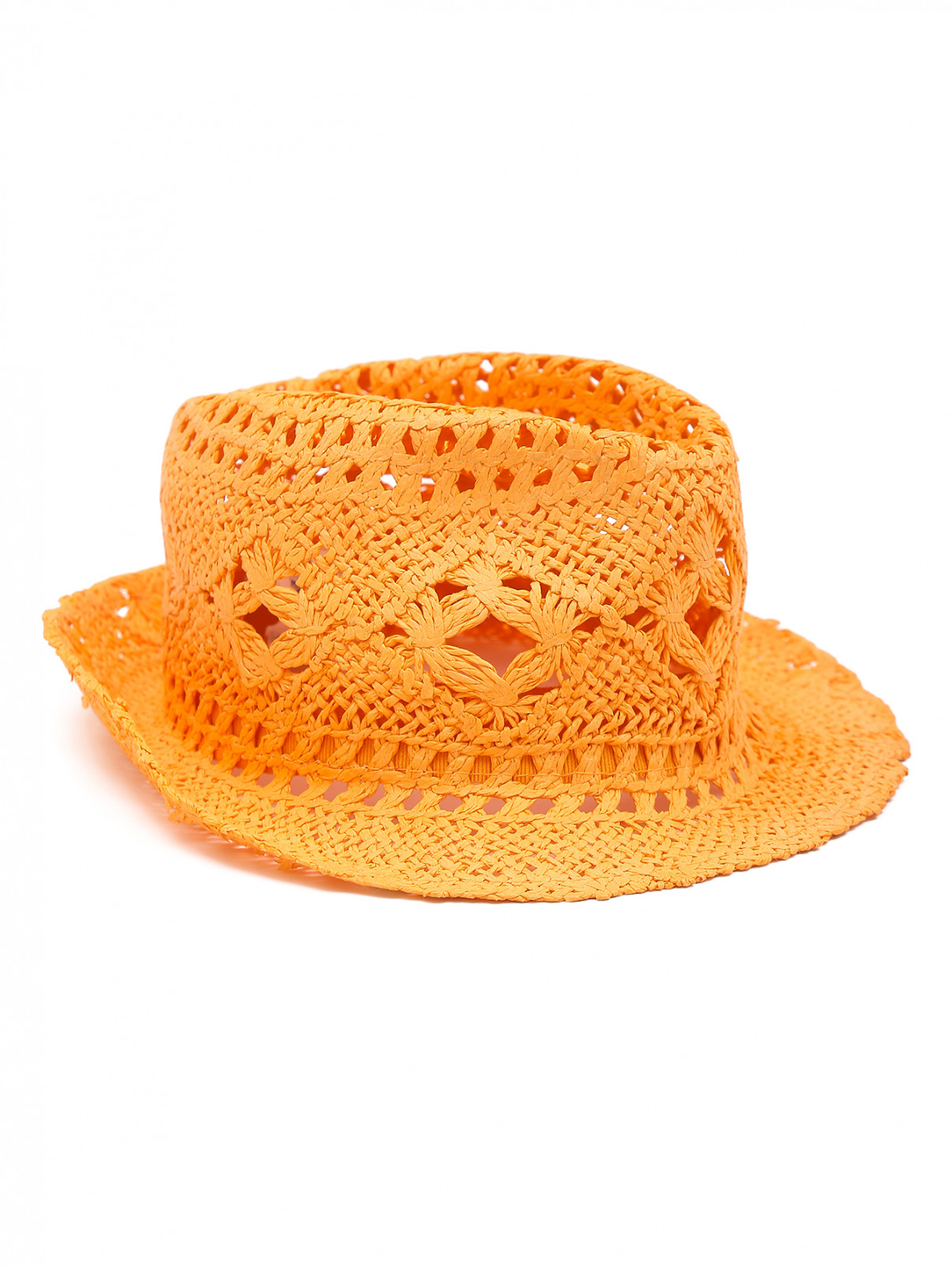 Шляпа ажурная из соломы Catya  –  Общий вид  – Цвет:  Оранжевый