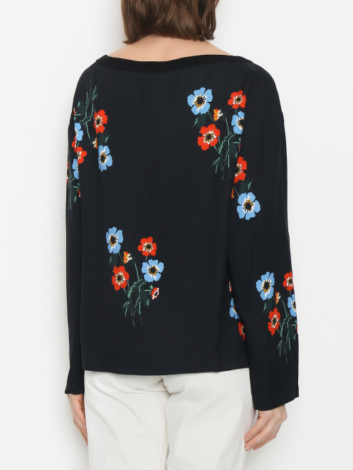 Блуза прямого кроя с цветочным узором - МодельВерхНиз1