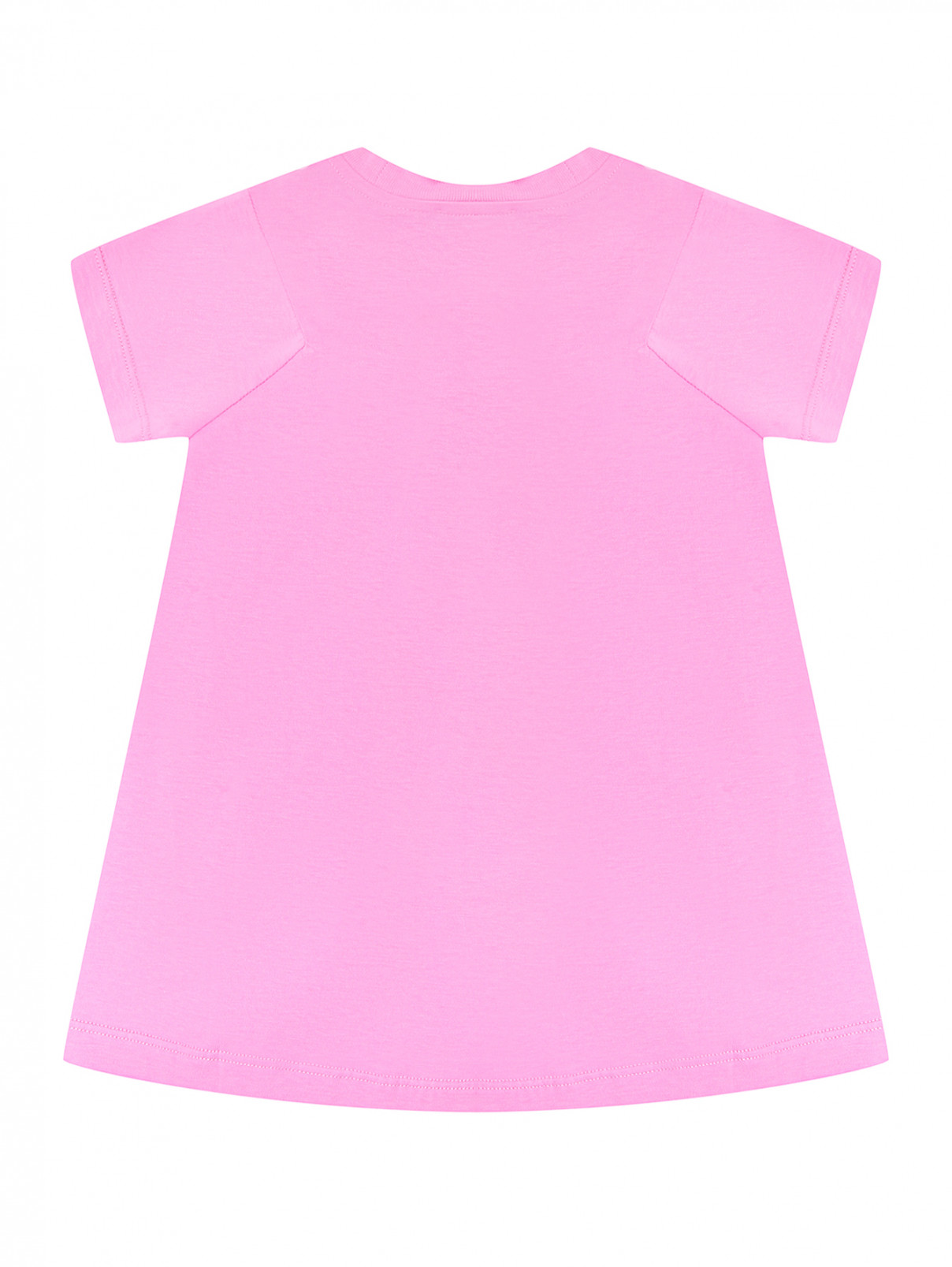 Хлопковое платье с аппликацией Il Gufo  –  Обтравка1  – Цвет:  Розовый