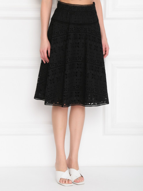 Юбка из хлопка с вышивкой Ermanno Scervino - МодельВерхНиз