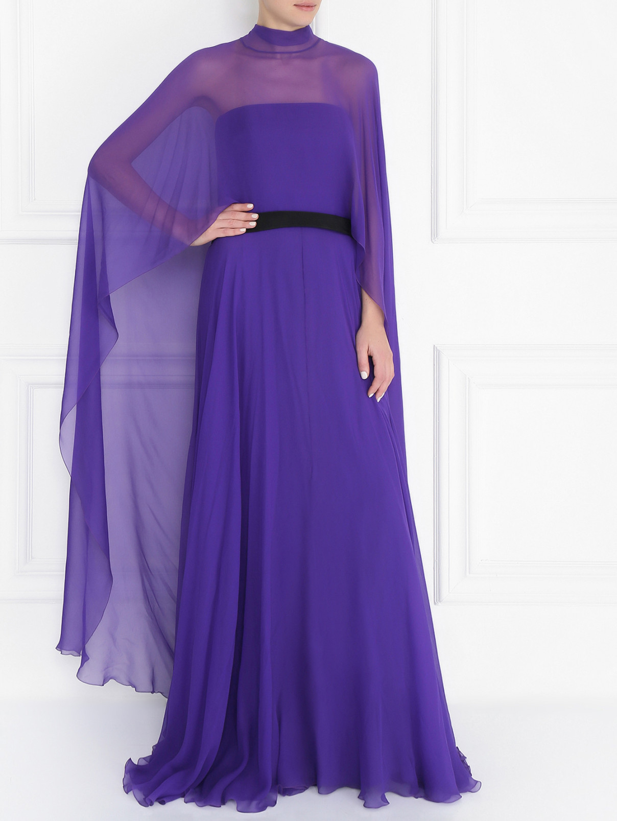 Платье-макси из шелка Alberta Ferretti  –  Модель Общий вид  – Цвет:  Фиолетовый