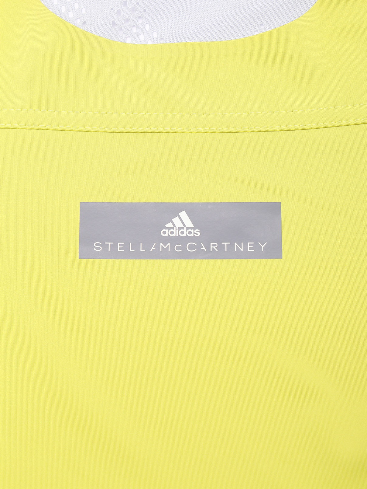 Комбинированная майка с логотипом adidas by Stella McCartney  –  Деталь1  – Цвет:  Зеленый