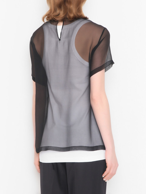 Блуза из прозрачного шелка с майкой - МодельВерхНиз1
