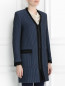 Пальто с узором и контрастными вставками Kenzo  –  Модель Верх-Низ