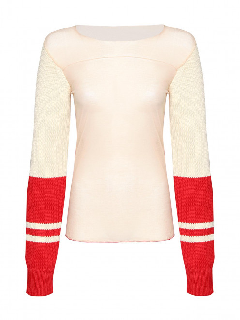 Джемпер из шерсти с контрастными рукавами Calvin Klein 205W39NYC - Общий вид