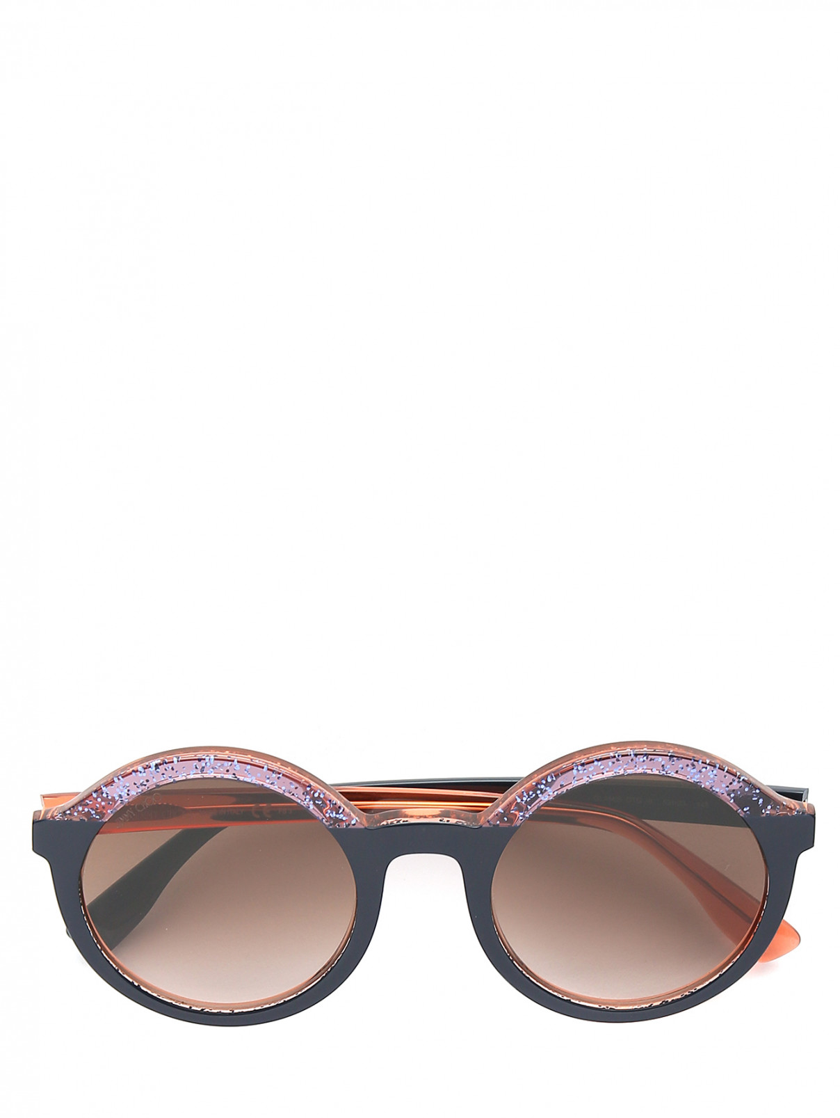 Солнцезащитные очки в оправе из пластика декорированные блестками Jimmy Choo  –  Общий вид  – Цвет:  Синий