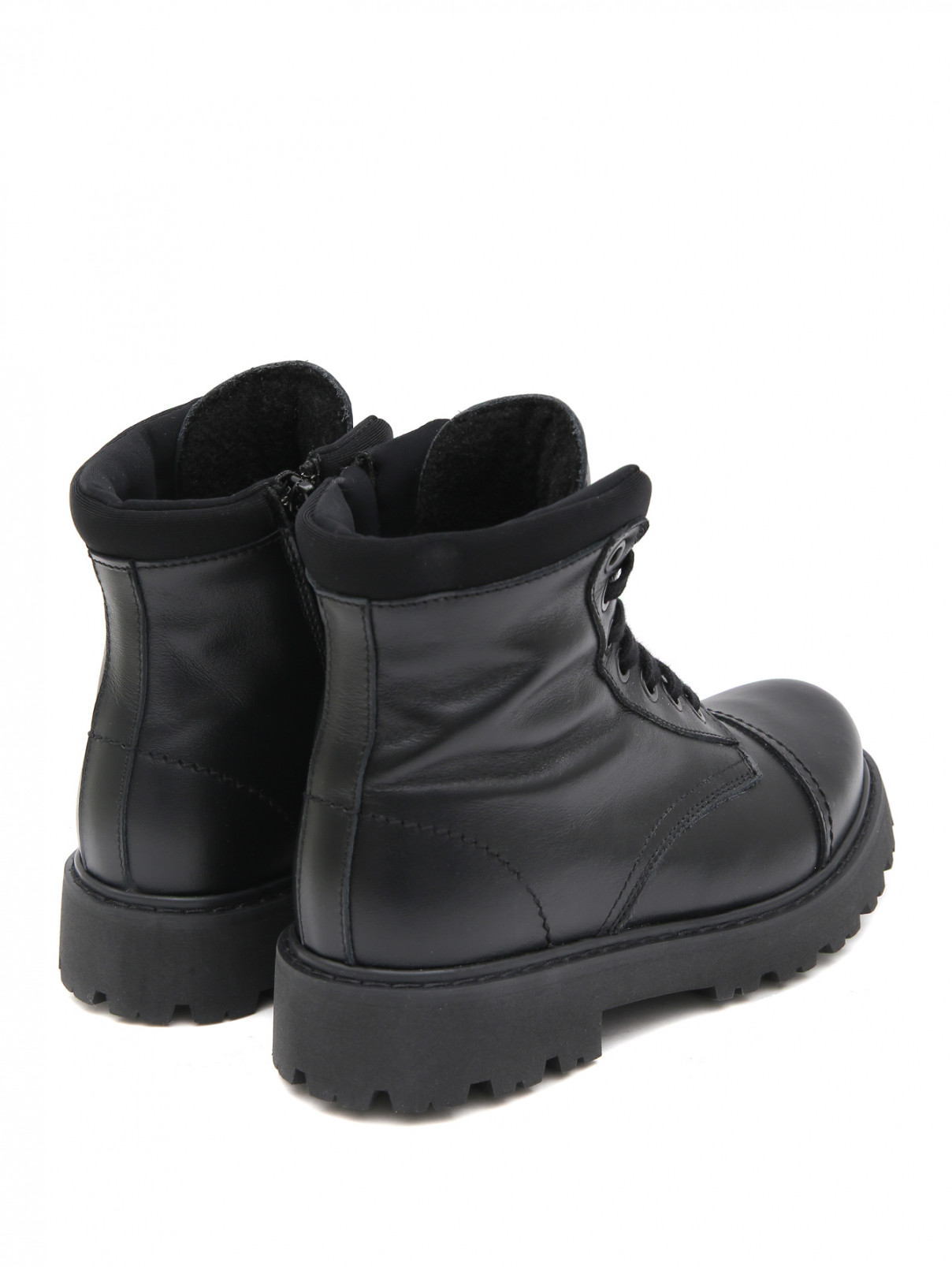 Высокие ботинки на шнуровке MONTELPARE TRADITION  –  Обтравка2  – Цвет:  Черный