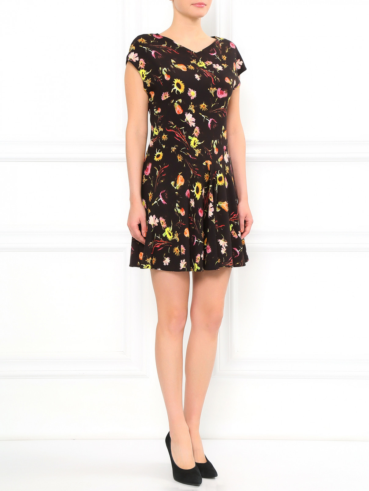 Платье-мини с цветочным узором Moschino Cheap&Chic  –  Модель Общий вид  – Цвет:  Узор