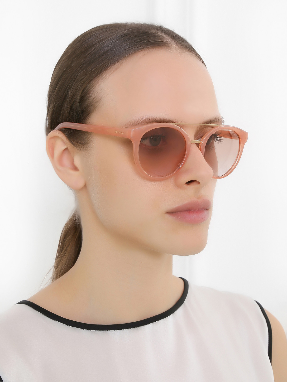 Солнцезащитные очки в оправе из пластика и металла Max&Co  –  Модель Общий вид  – Цвет:  Розовый