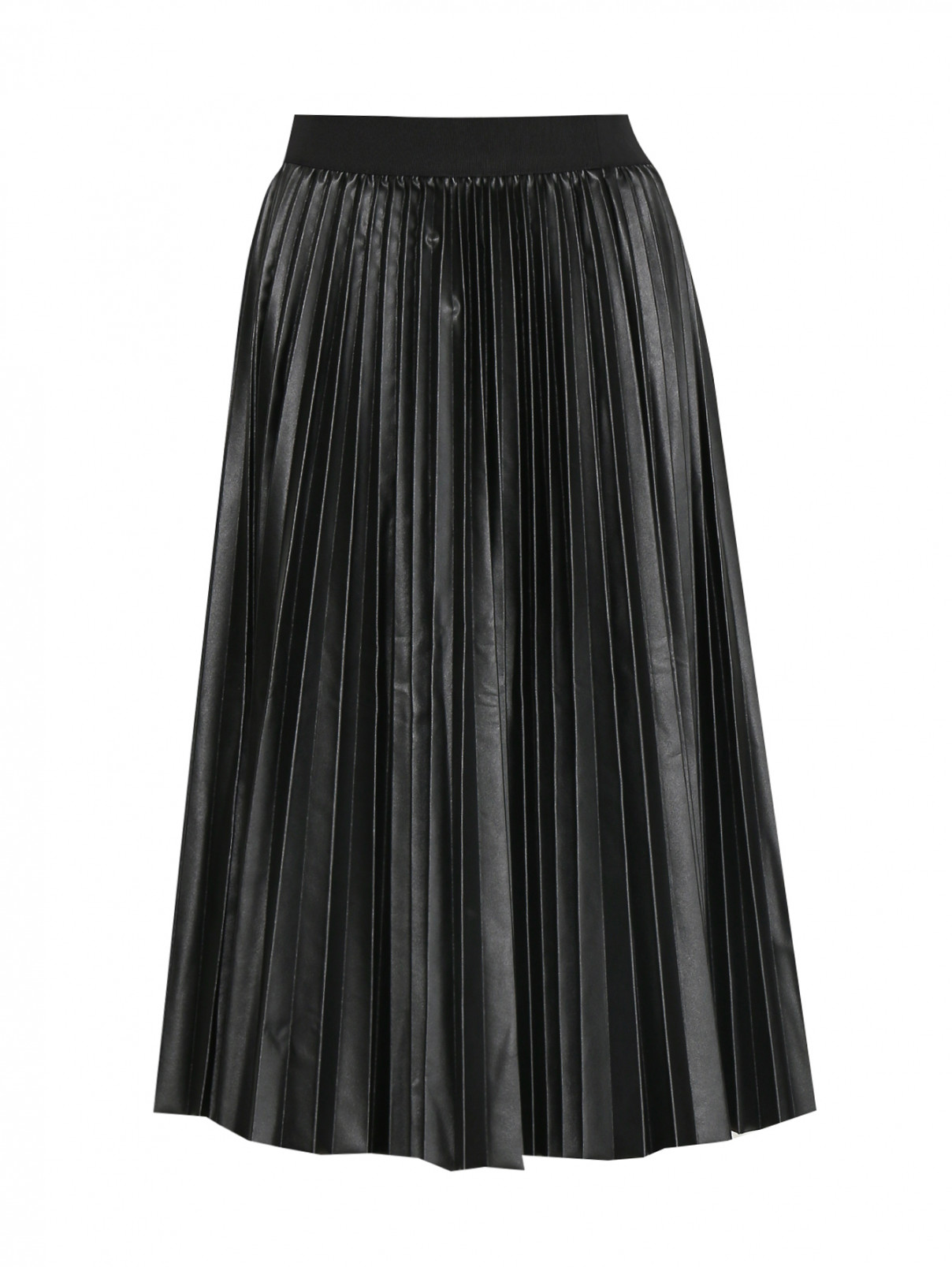 Плиссированная юбка на резинке Max&Co  –  Общий вид  – Цвет:  Черный