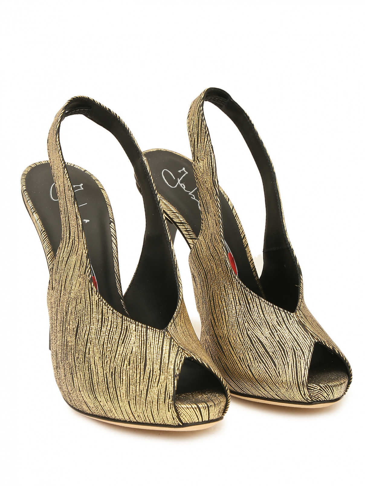 Кожаные туфли с золотой нитью Fabi  –  Общий вид  – Цвет:  Золотой