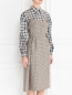 Асимметричное платье-миди из шерсти N21  –  Модель Верх-Низ