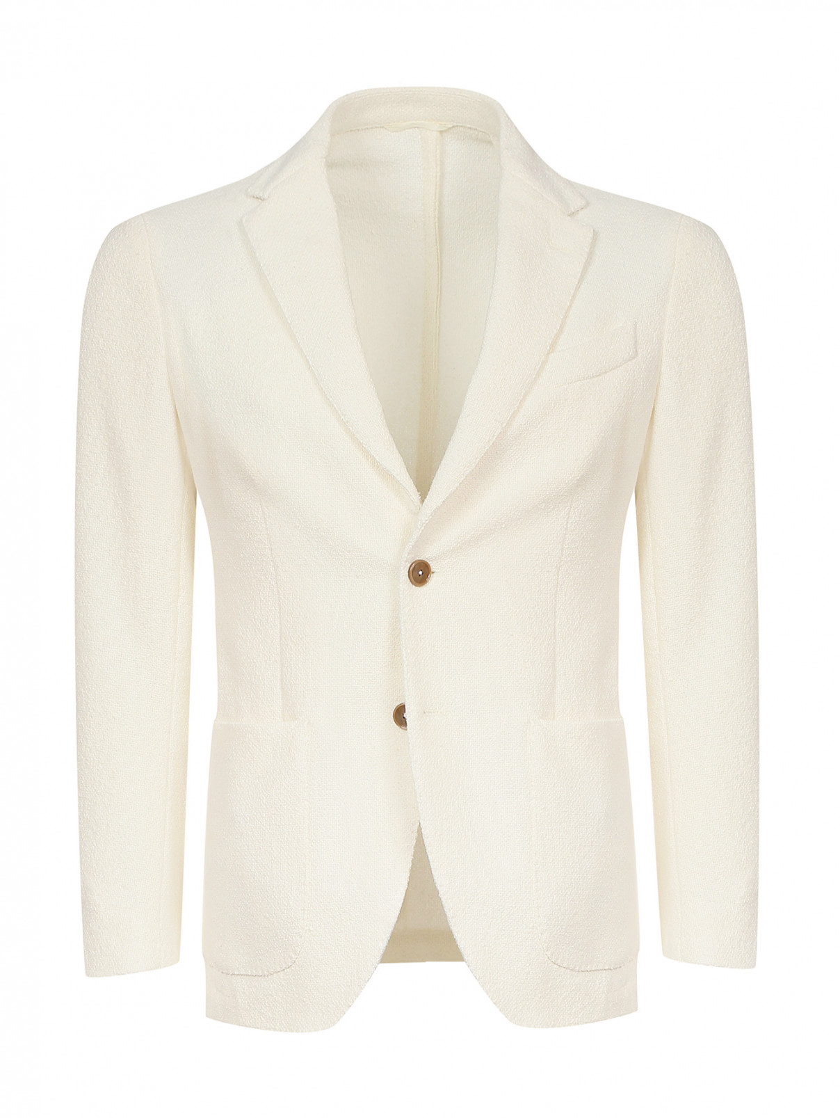 Пиджак однобортный из хлопка Altea  –  Общий вид  – Цвет:  Белый