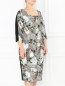 Платье-футляр с цветочным узором Marina Rinaldi  –  Модель Верх-Низ