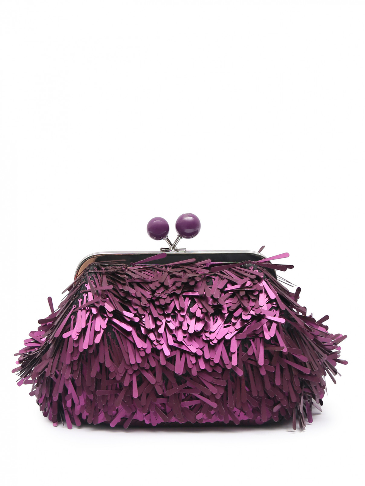 Сумка из текстиля декорированная пайетками Weekend Max Mara  –  Общий вид  – Цвет:  Фиолетовый