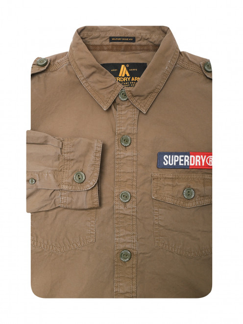 Рубашка из хлопка с нашивками SuperDry - Общий вид