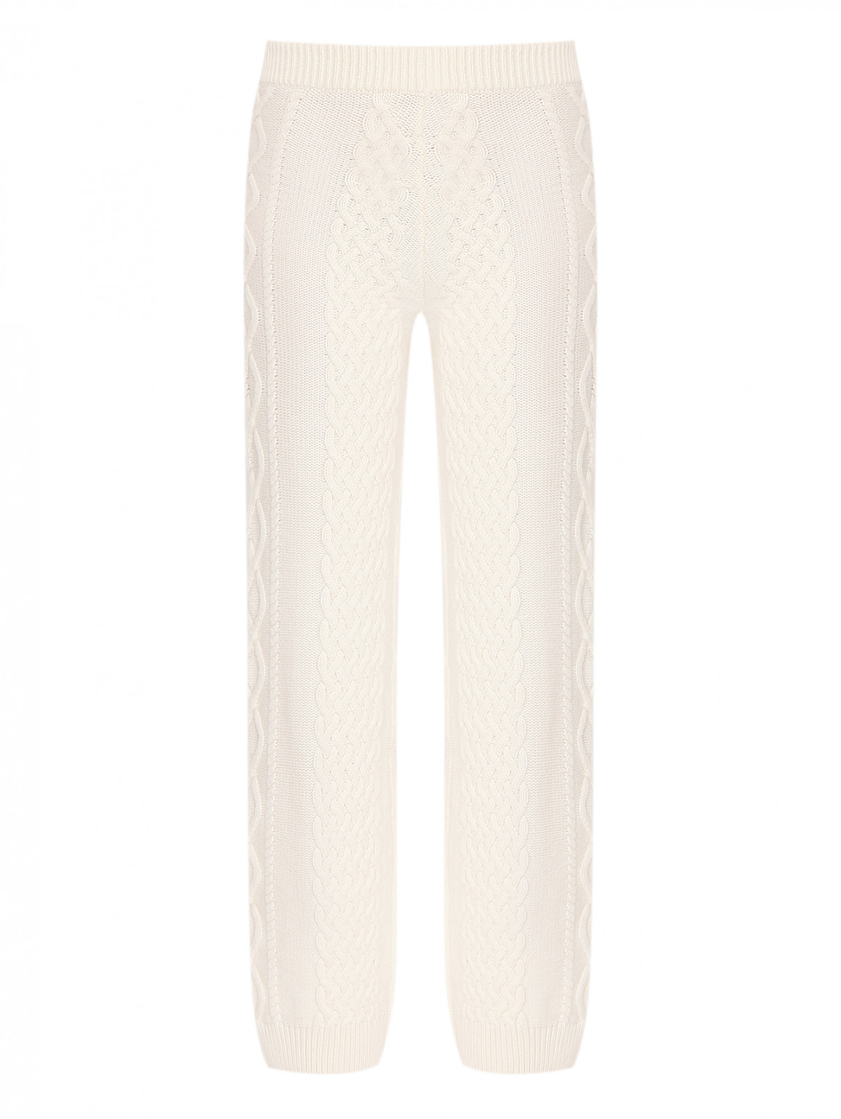 Трикотажные брюки на резинке Lorena Antoniazzi  –  Общий вид  – Цвет:  Белый