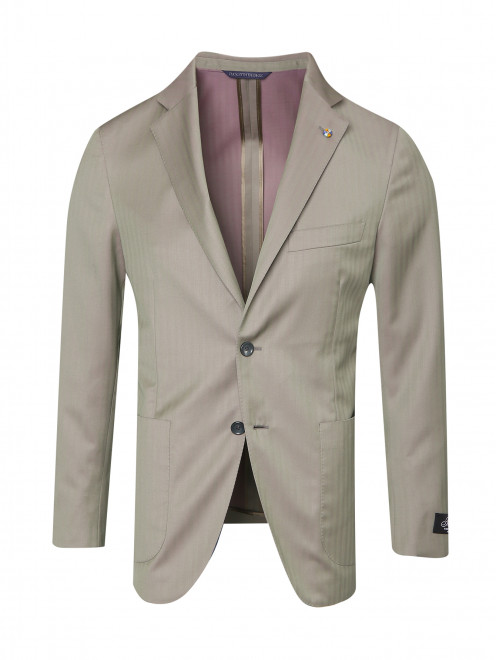 Пиджак из шерсти с накладными карманами - Общий вид