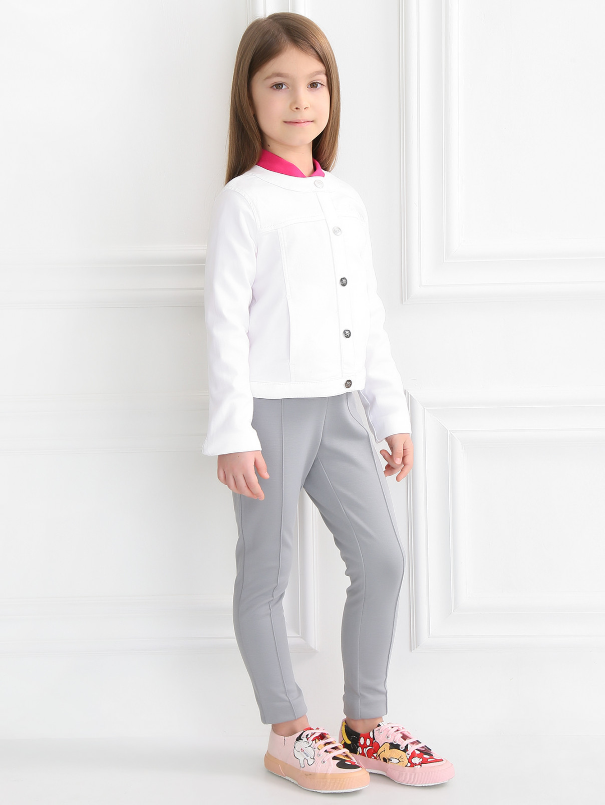 Куртка из денима с карманами Armani Junior  –  Модель Общий вид  – Цвет:  Белый