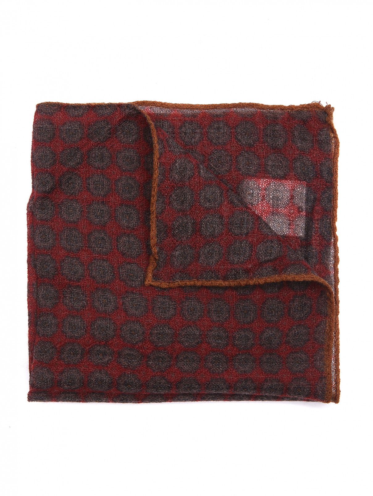 Платок карманный из шерсти с узором LARDINI  –  Общий вид  – Цвет:  Красный