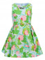 Платье из хлопка с цветочным узором и декором на вороте MiMiSol  –  Общий вид