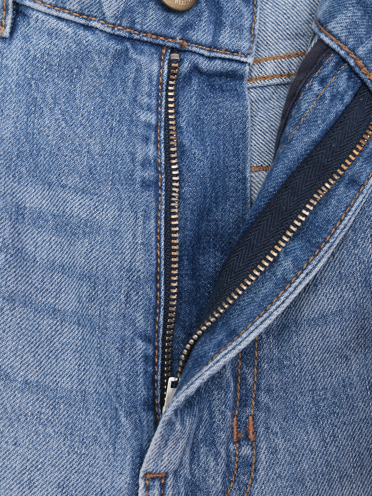 Широкие джинсы из хлопка Weekend Max Mara  –  Деталь1  – Цвет:  Синий