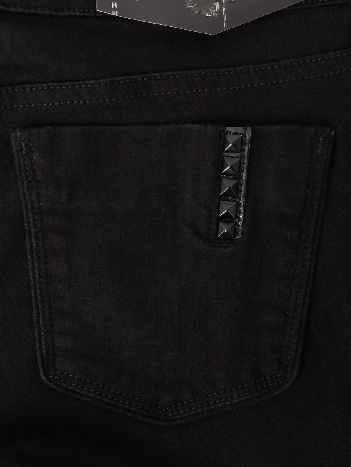 Узкие брюки из смешанного хлопка Black Orchid  –  Деталь1  – Цвет:  Черный