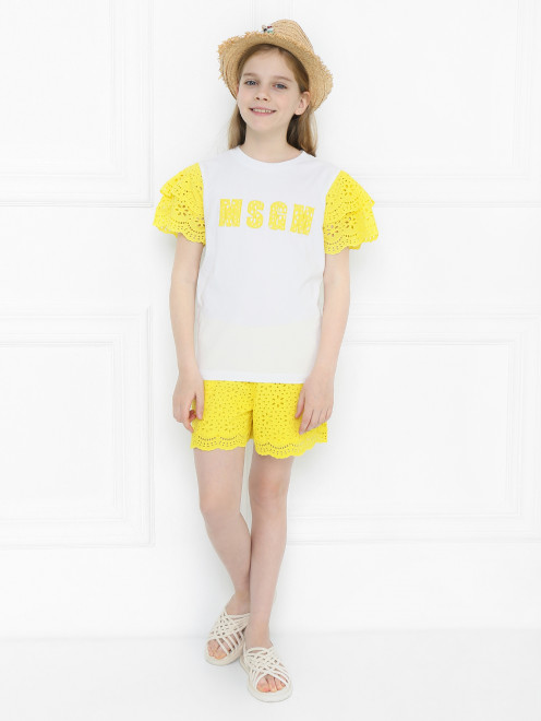 Шорты из плотного кружева MSGM - МодельОбщийВид