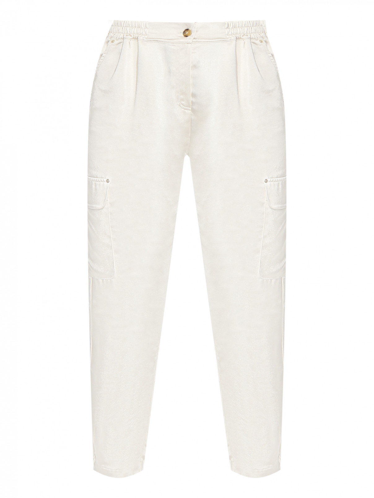 Атласные брюки-карго Marina Rinaldi  –  Общий вид  – Цвет:  Бежевый