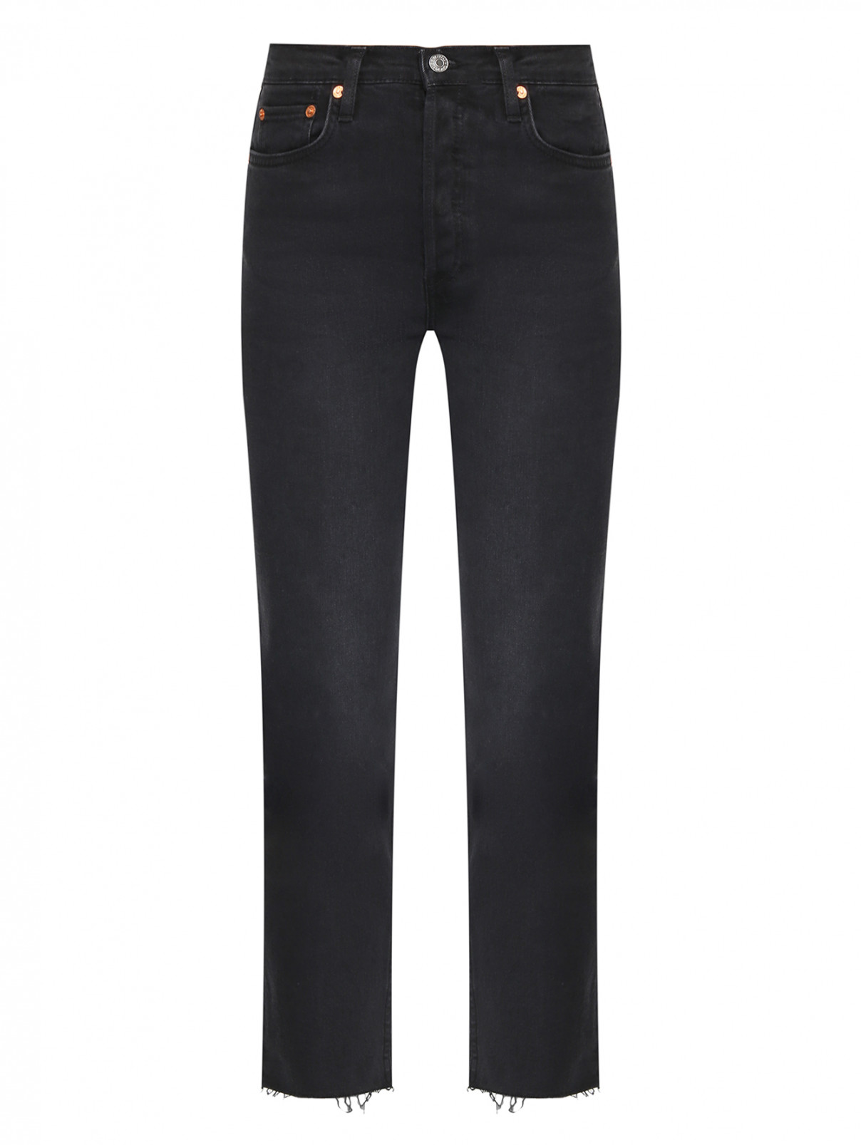 Укороченные джинсы из хлопка Re/Done  –  Общий вид  – Цвет:  Черный