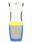 Платье-футляр с контрастными вставками, декорированное пайетками Iceberg  –  Общий вид