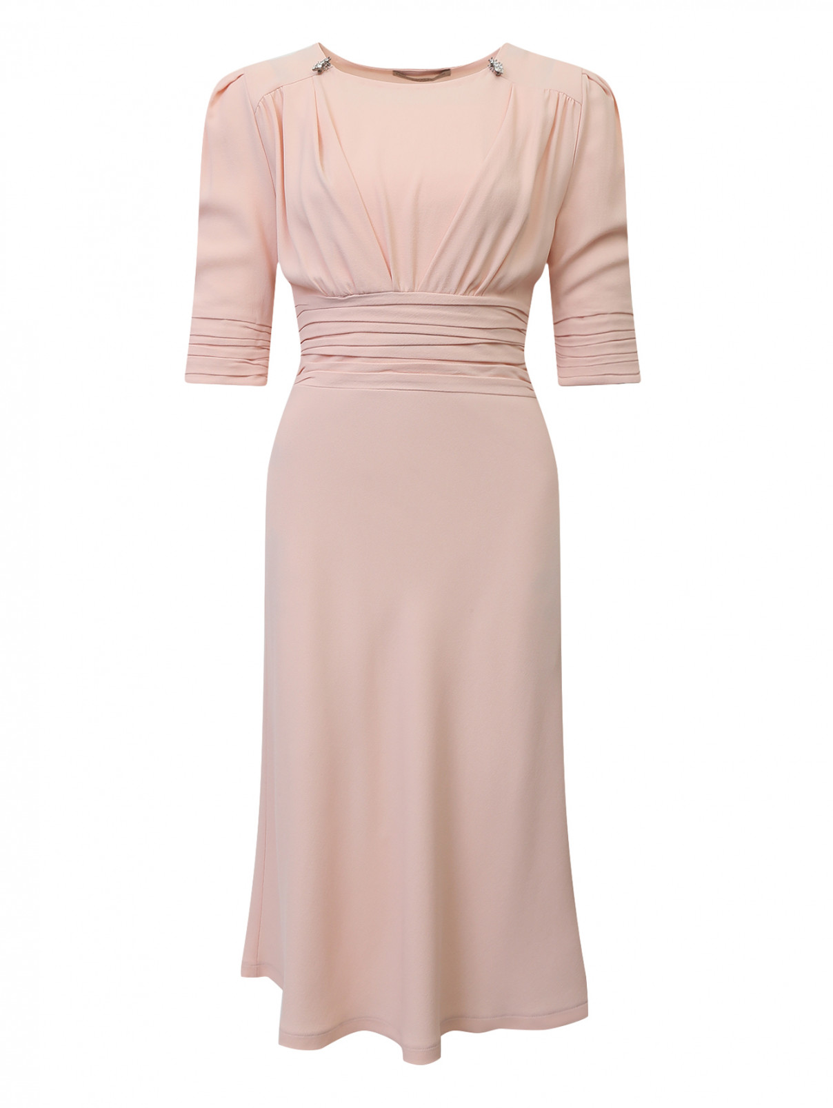 Платье с декоративной отделкой Ermanno Scervino  –  Общий вид  – Цвет:  Розовый
