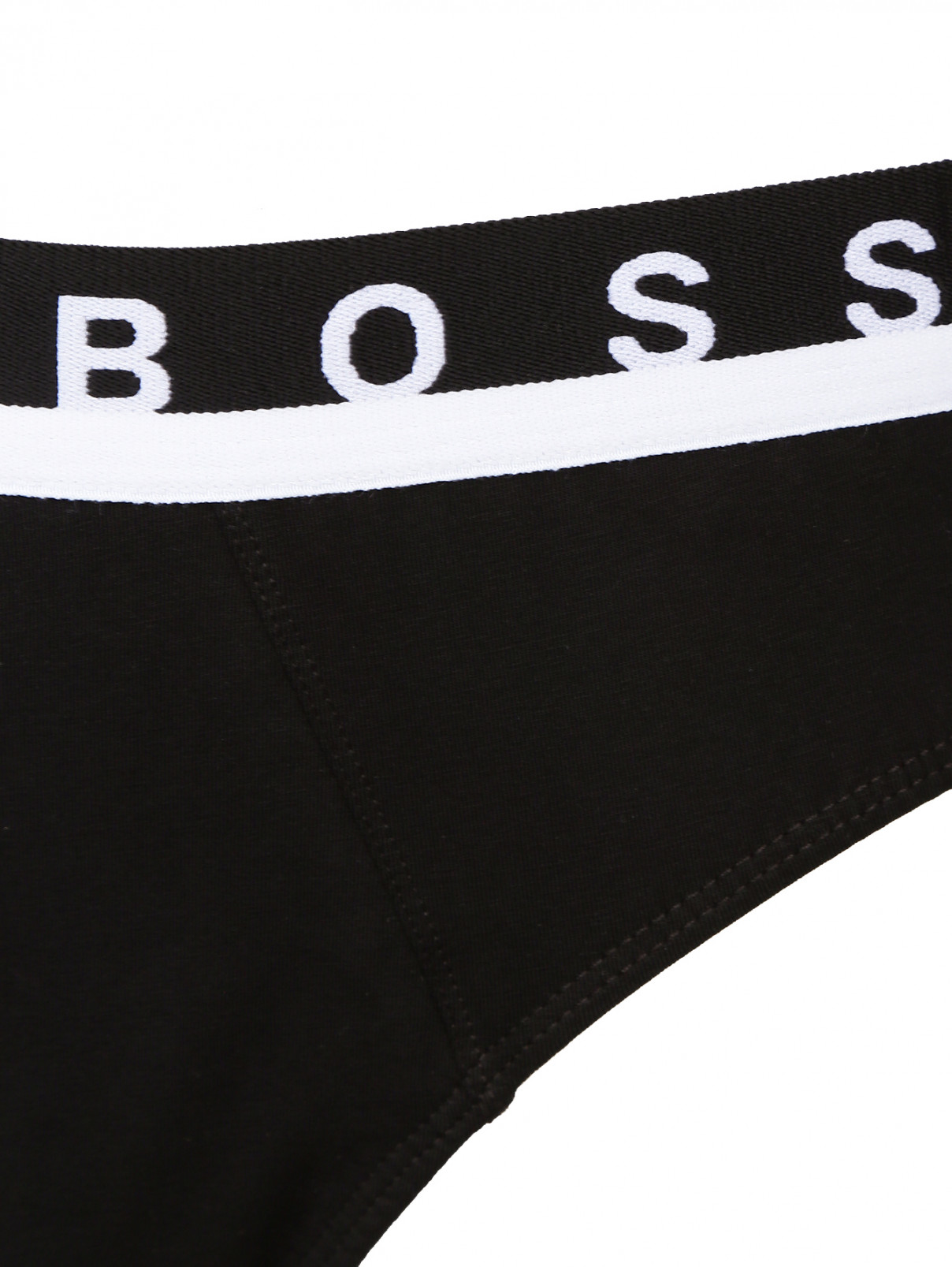 Трусы-брифы из хлопка Hugo Boss  –  Деталь  – Цвет:  Черный