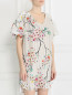 Платье прямого кроя из шелка с цветочным узором Paul&Joe  –  Модель Верх-Низ