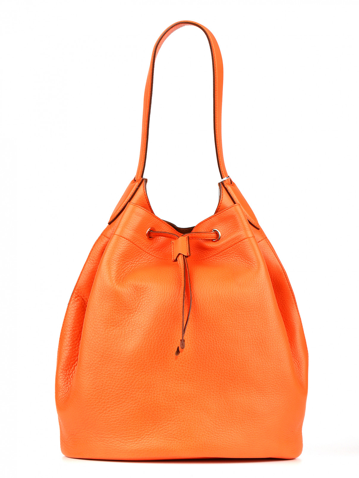 Сумка-мешок из кожи Max Mara  –  Общий вид  – Цвет:  Оранжевый