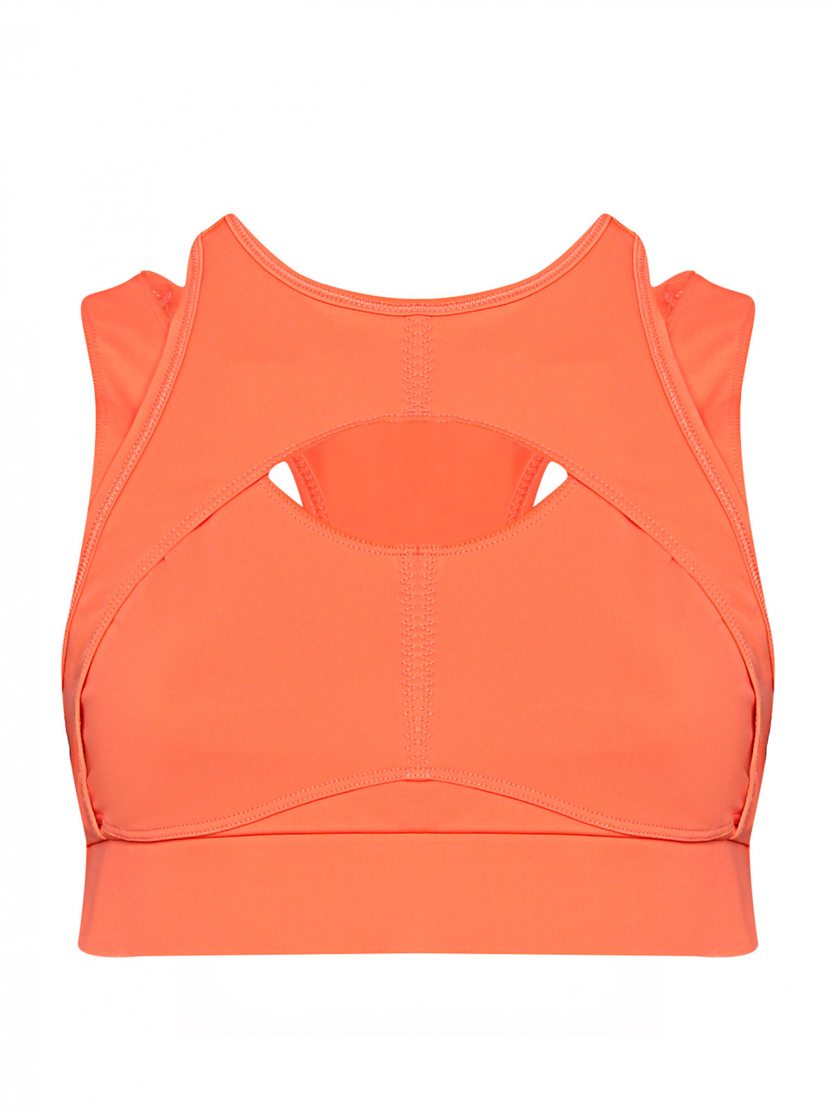 Укороченный топ с вырезом adidas by Stella McCartney  –  Общий вид  – Цвет:  Оранжевый