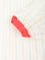 Блуза из хлопка и шелка с узором "полоска" и контрастной отделкой Alysi  –  Деталь