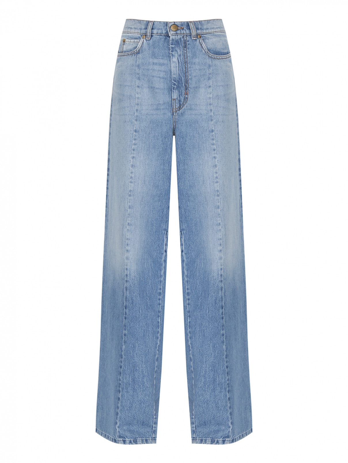 Широкие джинсы из хлопка Weekend Max Mara  –  Общий вид  – Цвет:  Синий