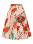 Юбка из смешанного хлопка с цветочным узором декорированная пайетками P.A.R.O.S.H.  –  Общий вид