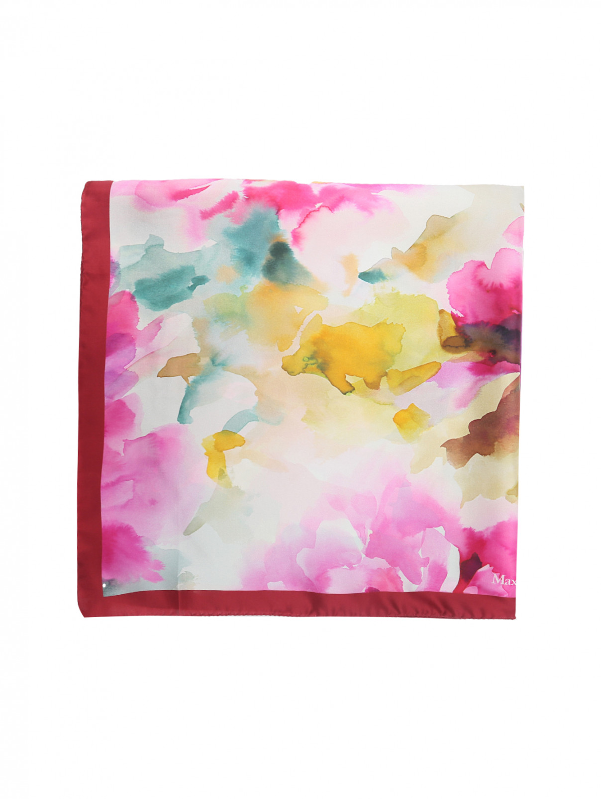 Платок из шелка с узором Max Mara  –  Общий вид  – Цвет:  Мультиколор