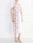 Платье-миди из хлопка с цветочным узором и кружевной отделкой Antonio Marras  –  Модель Общий вид