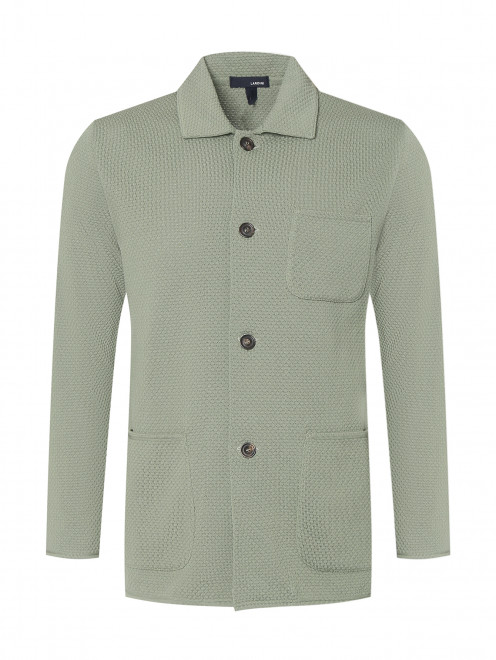 Пиджак из фактурного хлопка с накладными карманами LARDINI - Общий вид