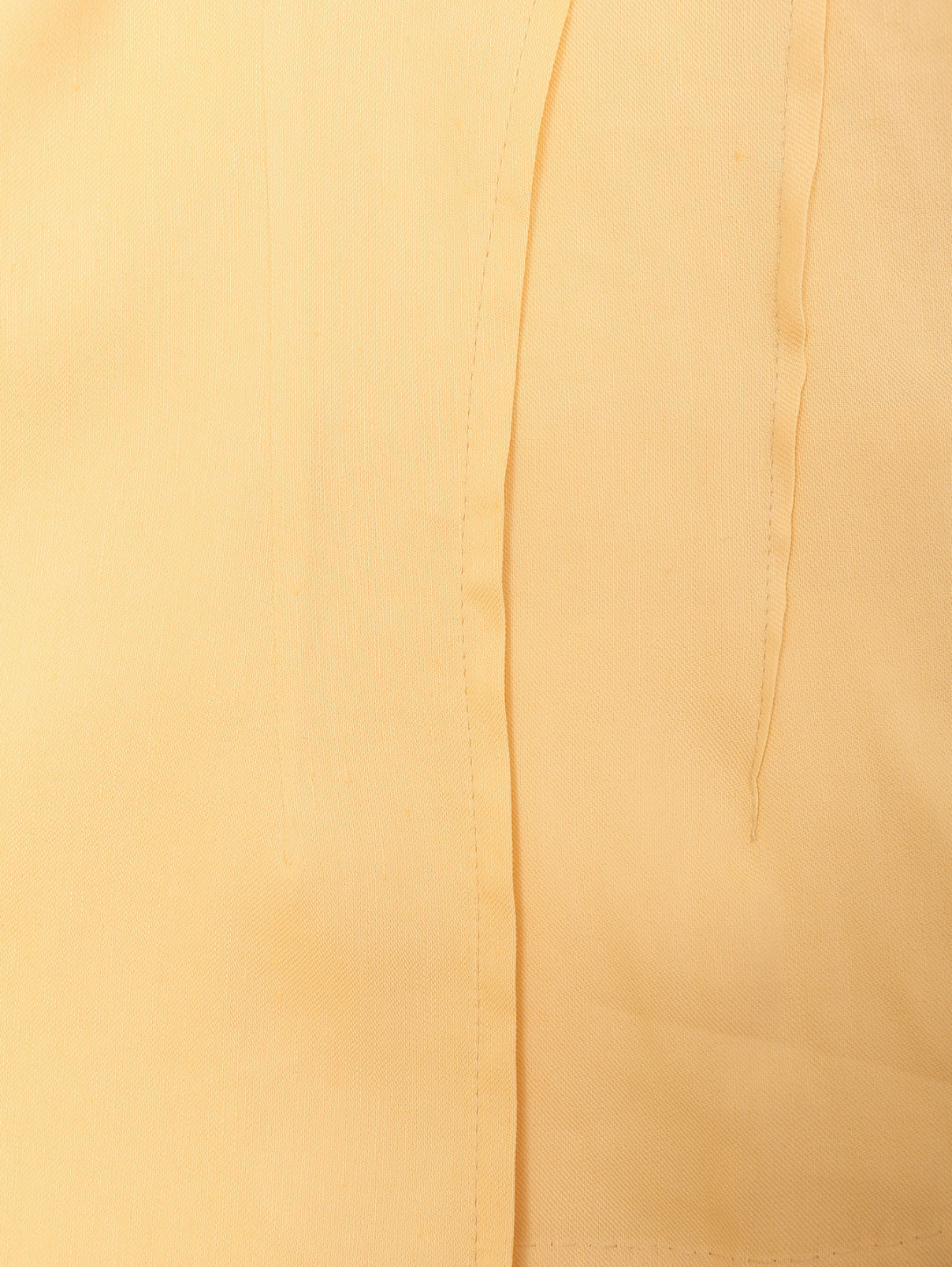 Однобортный жакет прямого кроя из льна LARDINI  –  Деталь2  – Цвет:  Желтый