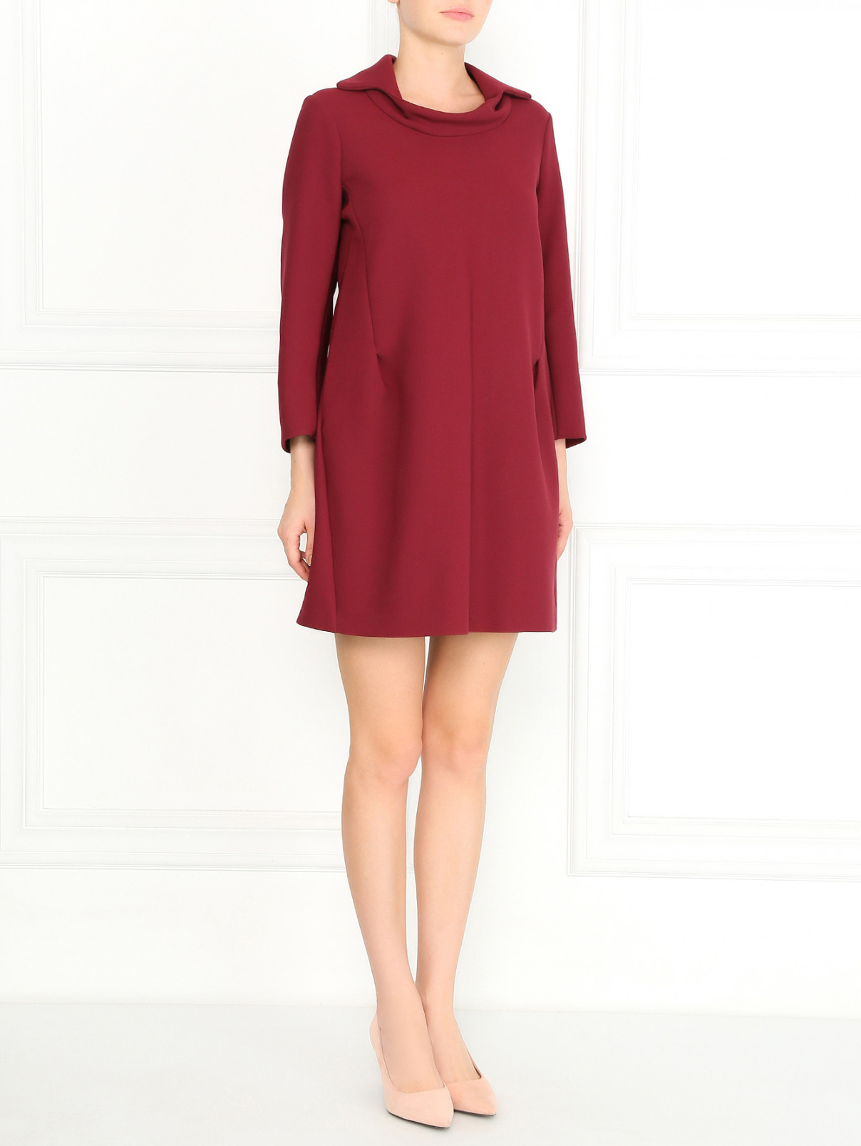 Платье-мини свободного кроя Jil Sander  –  Модель Общий вид  – Цвет:  Красный