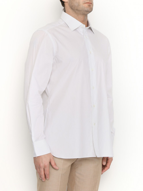 Рубашка из хлопка с узором полоска Ermenegildo Zegna - МодельВерхНиз