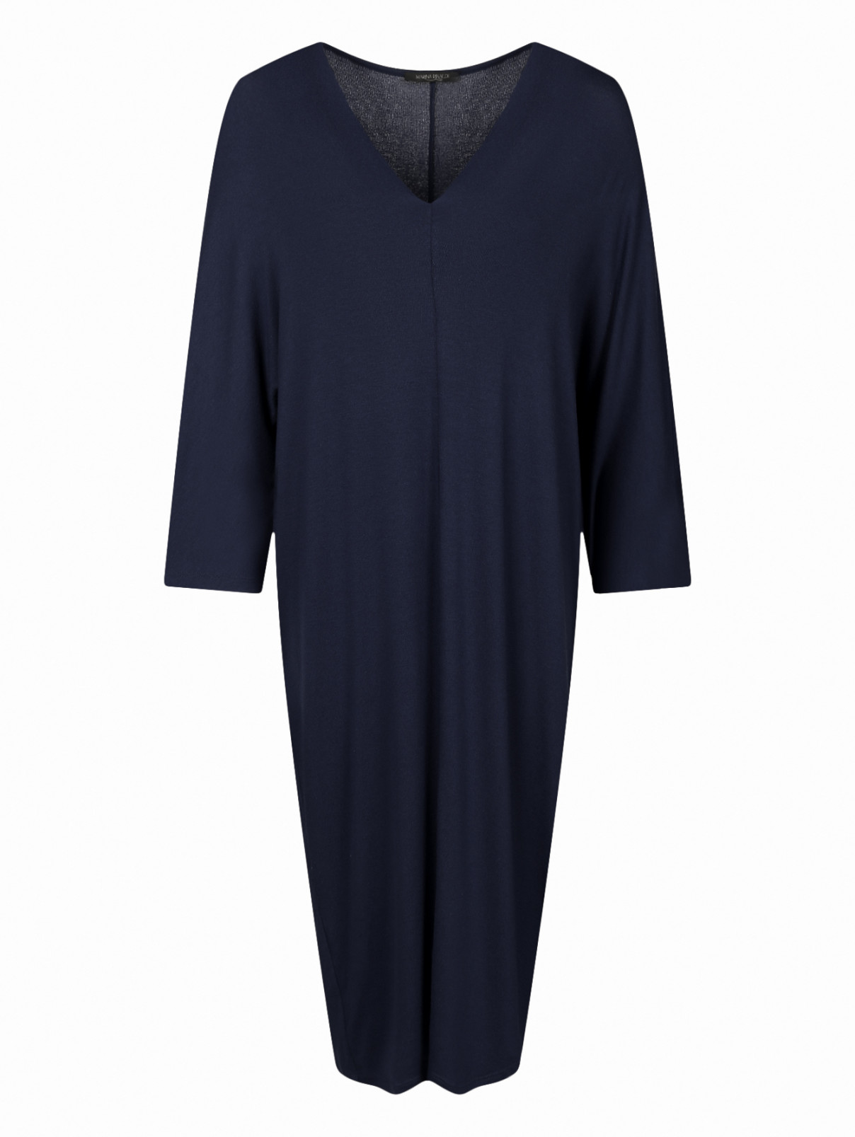 Трикотажное платье  прямого кроя Marina Rinaldi  –  Общий вид  – Цвет:  Синий