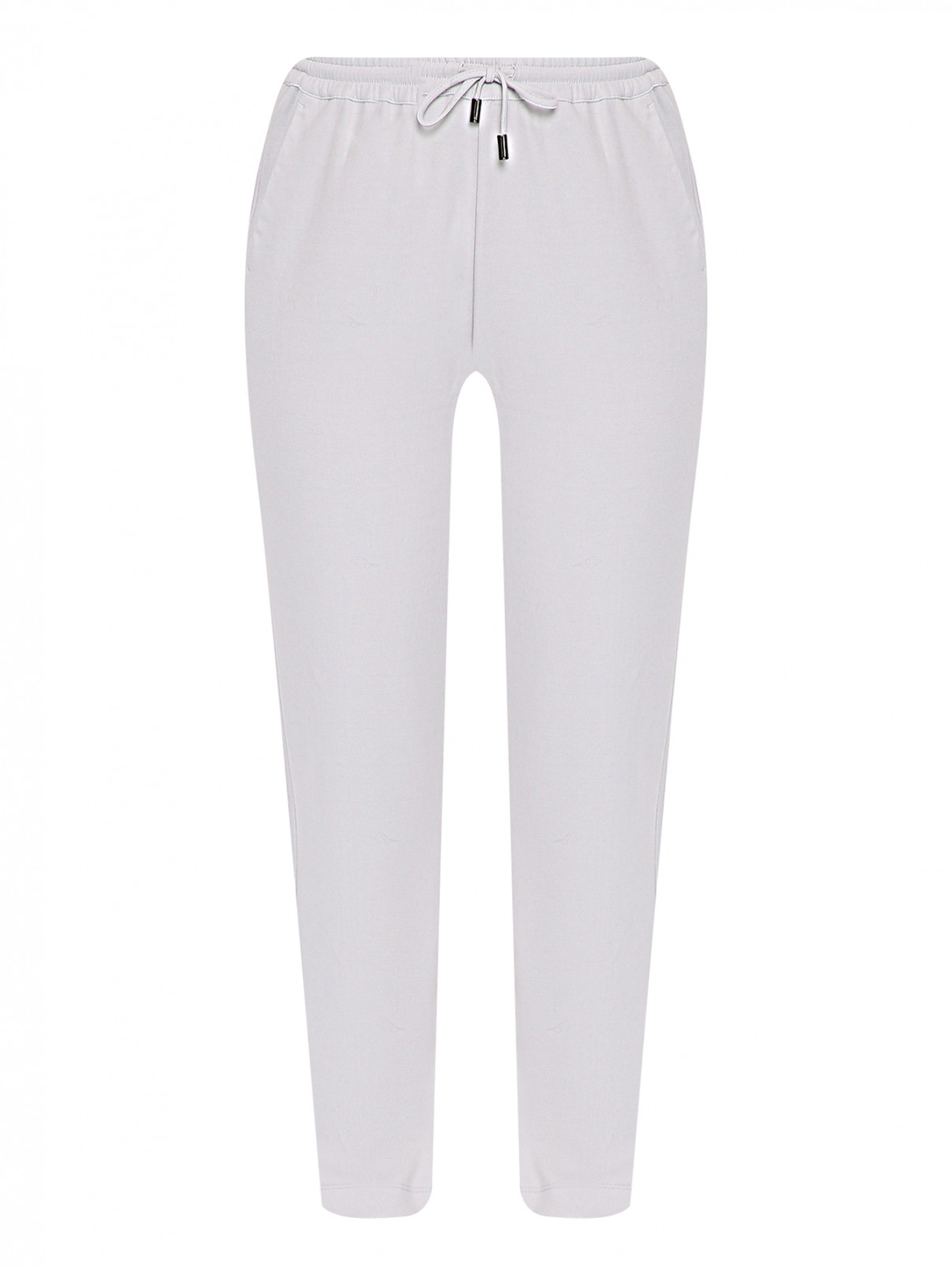 Трикотажные брюки на резинке с карманами Marina Rinaldi  –  Общий вид  – Цвет:  Серый