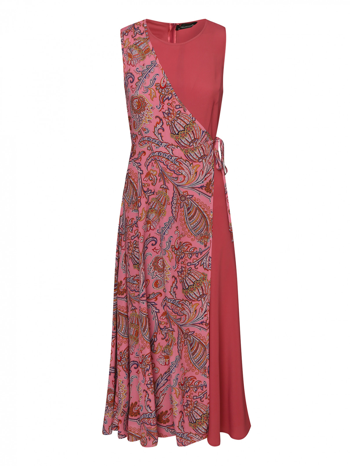 Платье с принтом на запах Sportmax  –  Общий вид  – Цвет:  Розовый